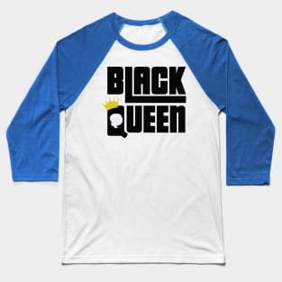 Black Queen With Crown Baseball T-Shirt